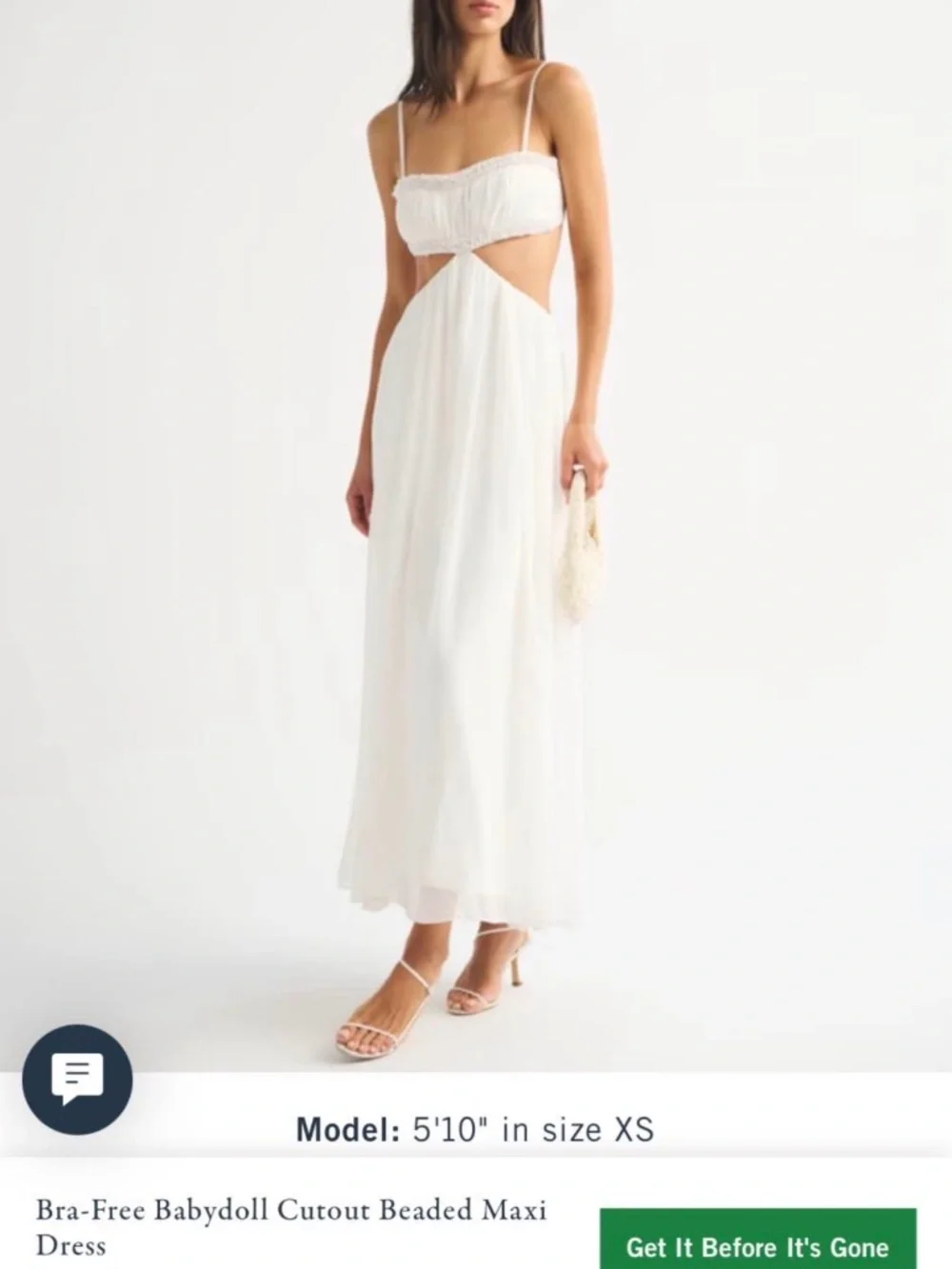 Abercrombie babydoll beaded white dress